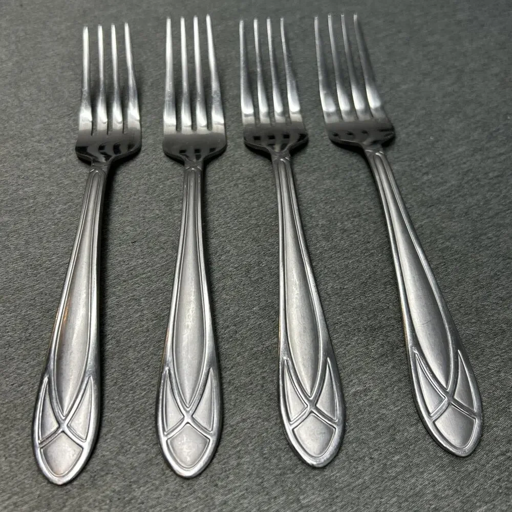Pfaltzgraff Dinner Forks 4pc Lot 18/0 Stainless Steel 7 3/4